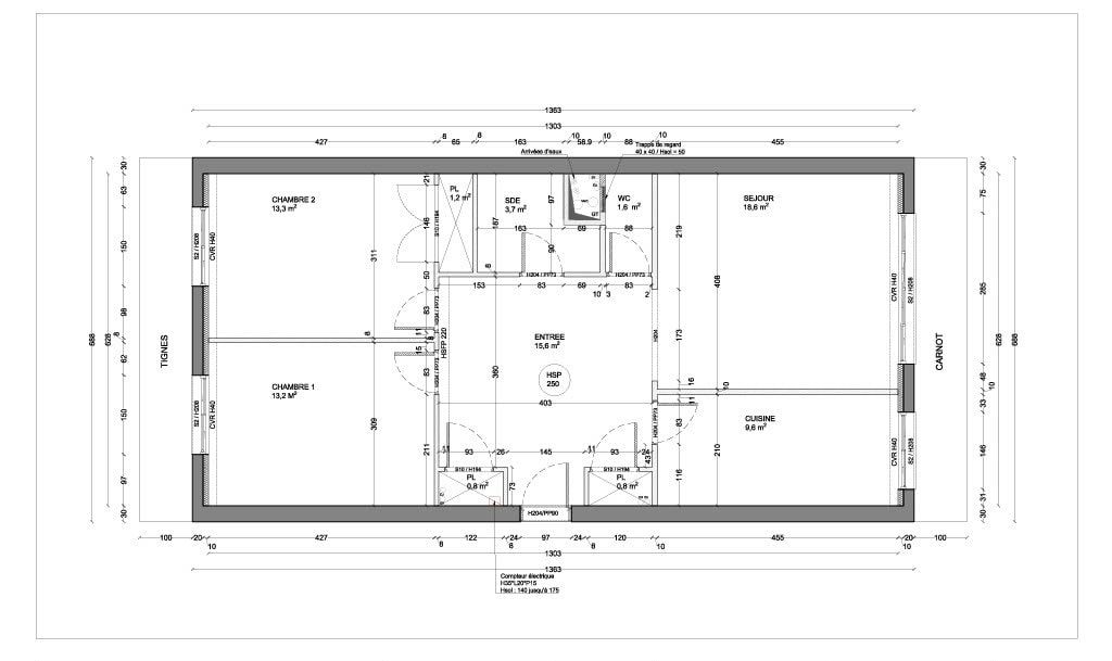 rénovation appartement plan existant