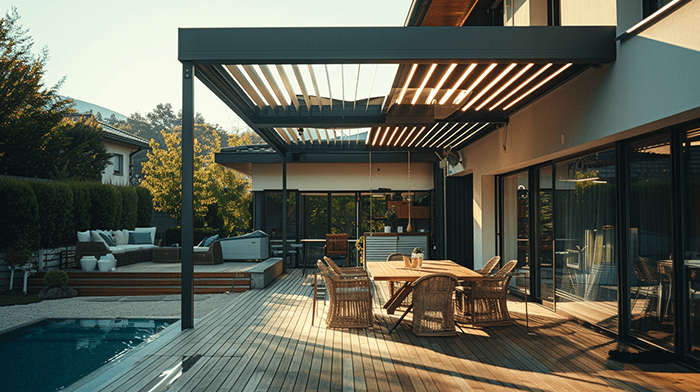 salon de jardin avec pergola